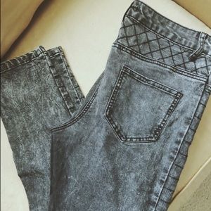 Black Acid-Washed Jeans